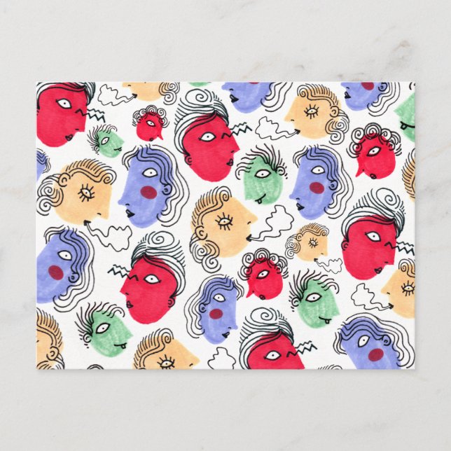 Facehead Mönster Vykort (Framsida)