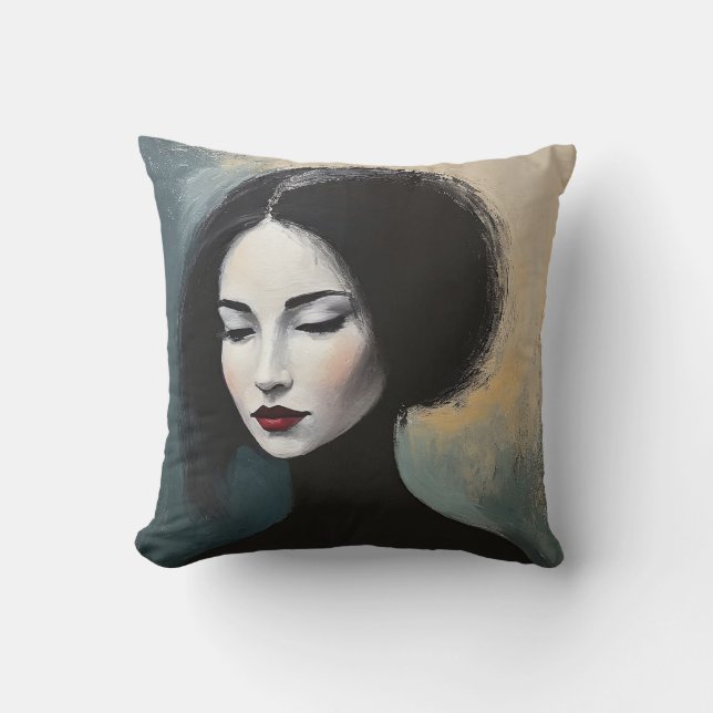 Faceless Beauty Portrait Painting Kudde (Framsida)