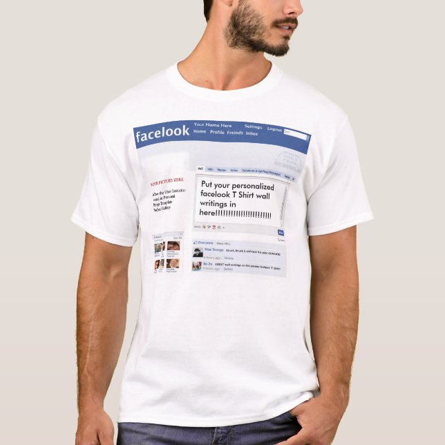 Facelook utslagsplats (parodi) - personlig tee shirt (Framsida)