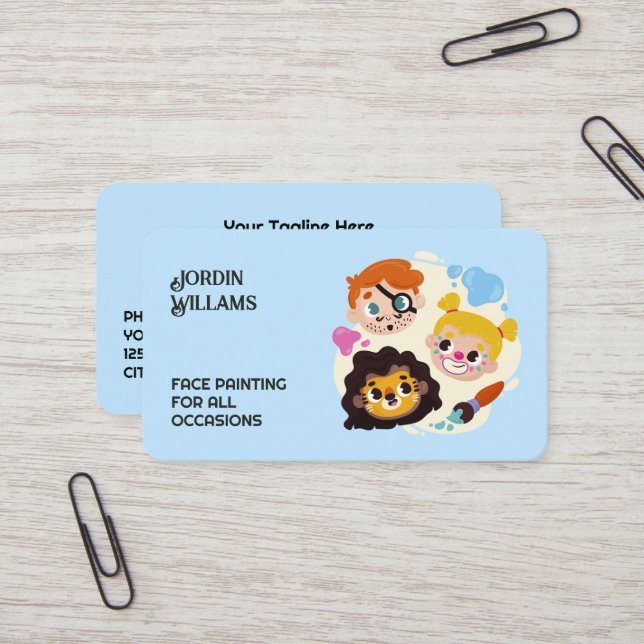 Facepainter Visitkort (Fram/Back In Situ)