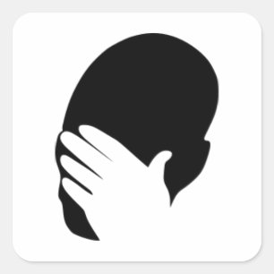 Facepalm Fyrkantigt Klistermärke