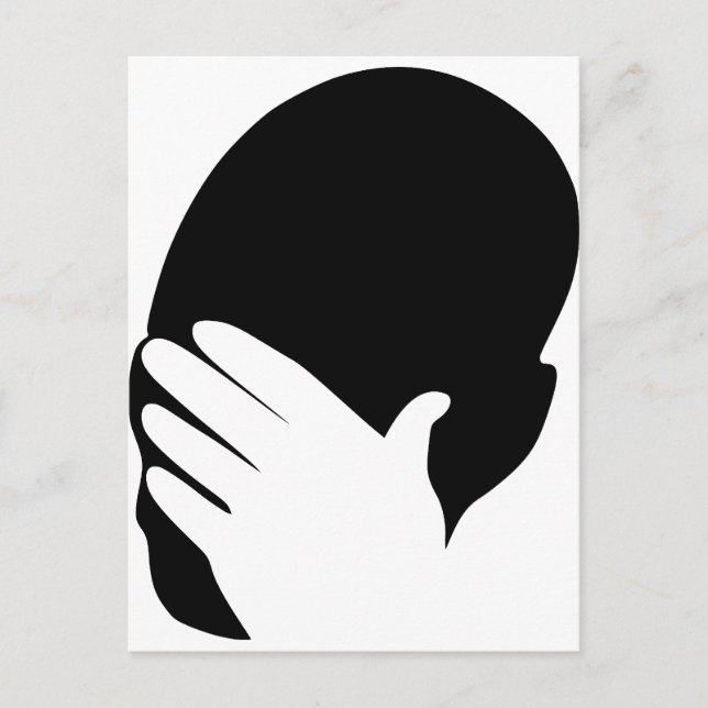 Facepalm meme vykort (Framsida)
