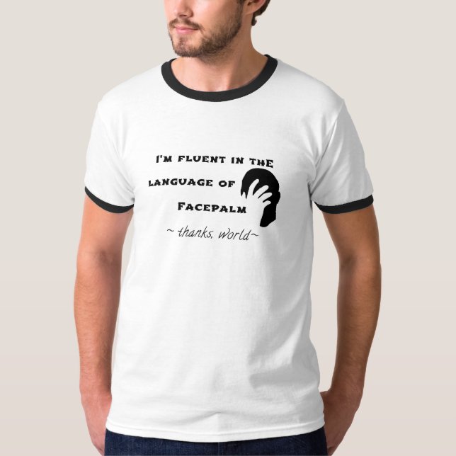 Facepalms språk t shirt (Framsida)