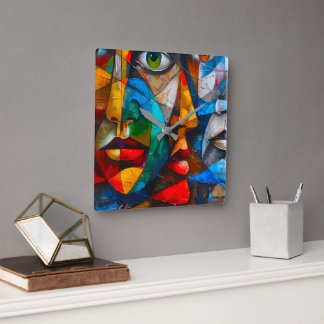 Faces we know fyrkantig klocka