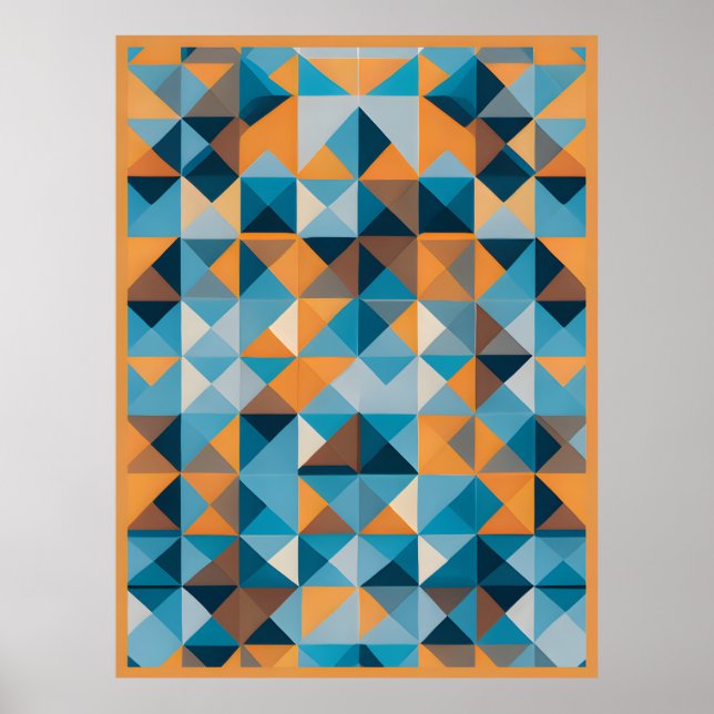 Facet Mosaic: A Kaleidoscope of Geometric Hues Poster (Framsidan)