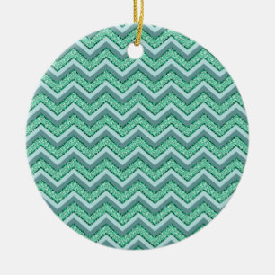 FacetEmerald Chevron Mönster Julgransprydnad Keramik