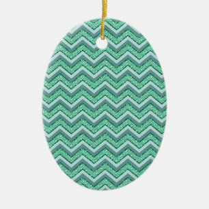 FacetEmerald Chevron Mönster Julgransprydnad Keramik