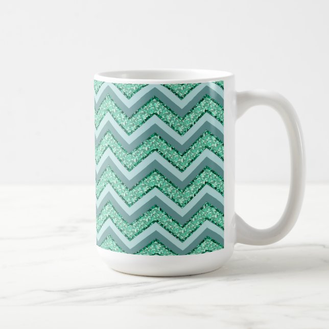 FacetEmerald Chevron Mönster Kaffemugg (Höger)