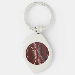 Faceterad Gem Brown Garnet Swirl Silverfärgad Nyckelring