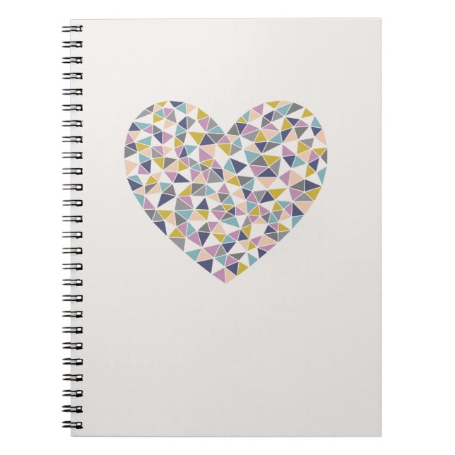 Faceterad Heart Journal Anteckningsbok Med Spiral (Framsidan)