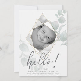 Faceterade Photo Ram Eucalyptus Löv Alabaster Inbjudningar