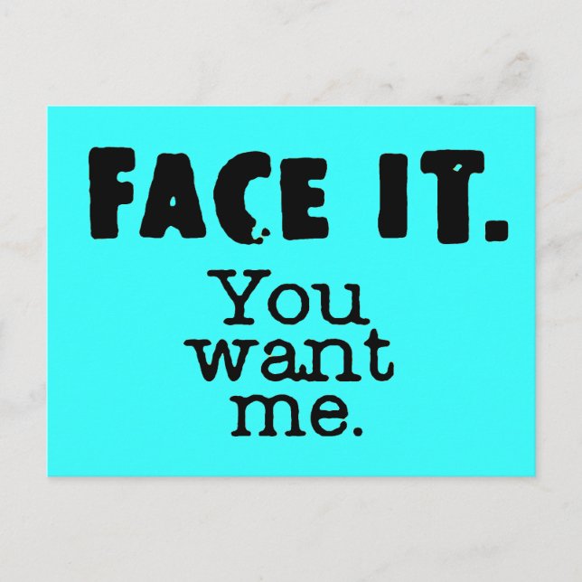 FaceUWantMe Vykort (Framsida)