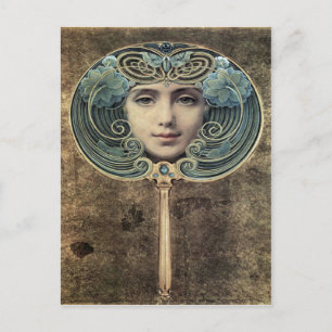 Fächer auf goldenem Grund av Louis Welden Hawkins Vykort
