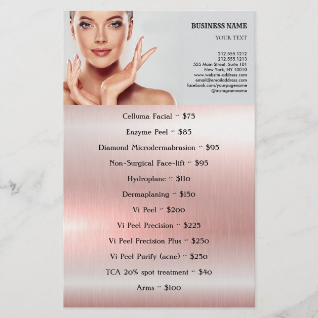 FACIAL BEHANDLING Beauty Salon flyer (Framsidan)