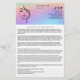 FACIAL TREATMENTS Aftercare flyer