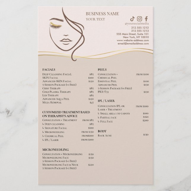FACIAL TREATMENTS Beauty Salon flyer (Framsidan)