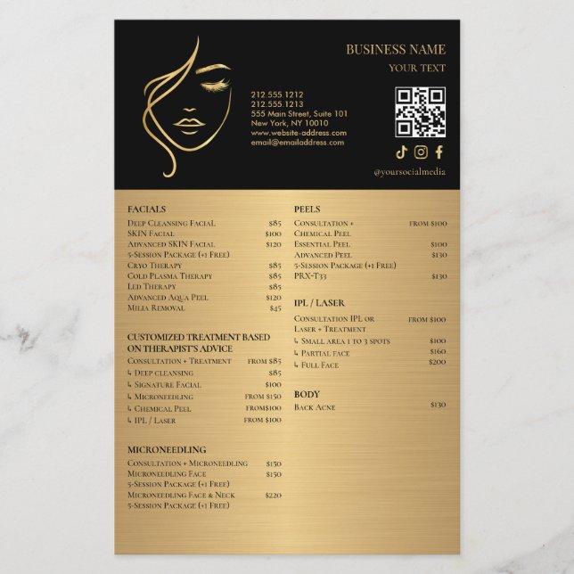 FACIAL TREATMENTS Beauty Salon flyer (Framsidan)
