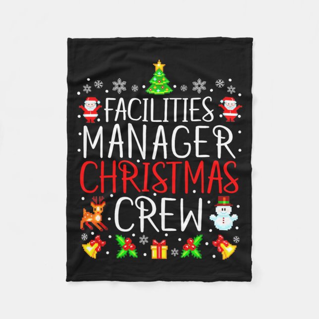 Facilities Manager Christmas Crew Matching Xmas  Fleecefilt (Framsidan)