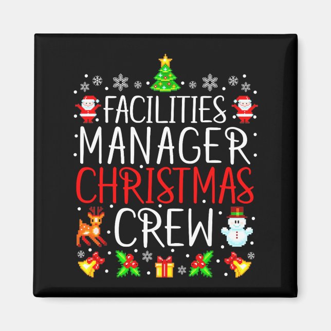 Facilities Manager Christmas Crew Matching Xmas  Magnet (Framsidan)