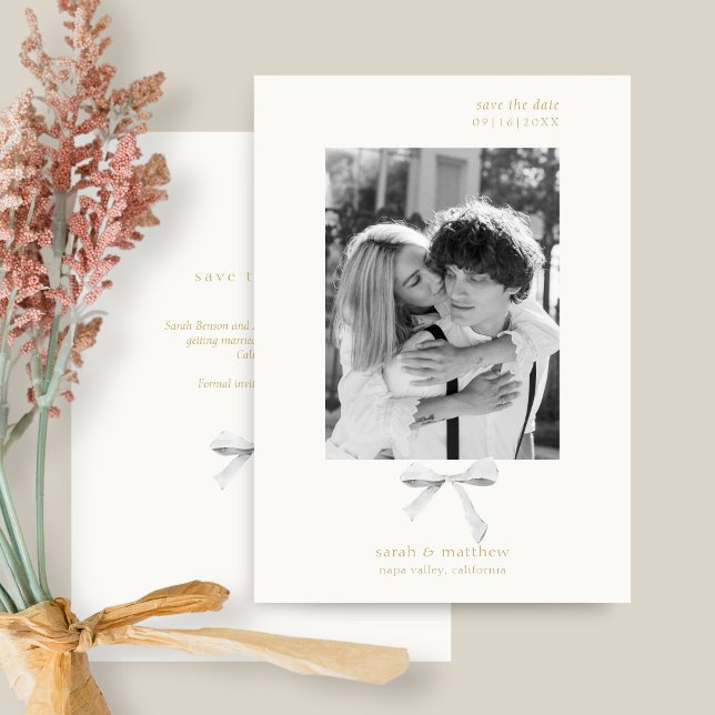 Fack för enkel Chic | Benvitt Spara datum Inbjudningar (Skapare uppladdad)