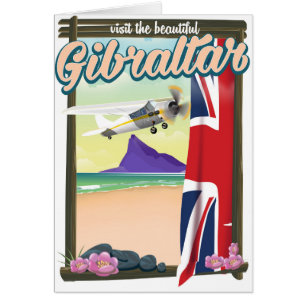 Fackaffisch i Gibraltar Travel Hälsningskort