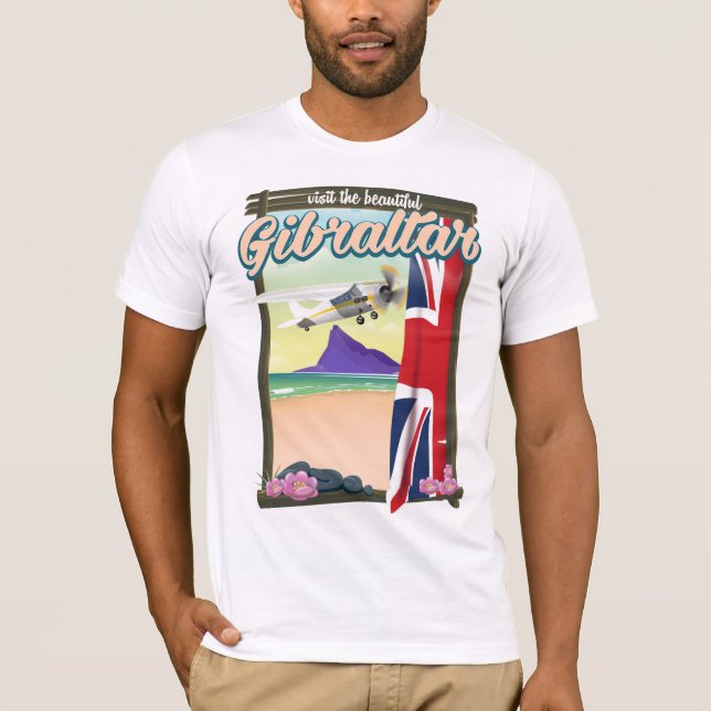 Fackaffisch i Gibraltar Travel T-shirt (Framsida)