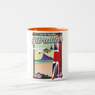 Fackaffisch i Gibraltar Travel Två-Tonad Mugg