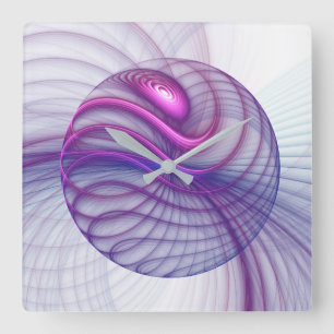 Fackal Abstrakt Fractal Art Rosa, Rörelser Fyrkantig Klocka