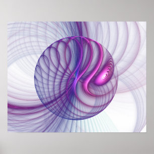 Fackal Abstrakt Fractal Art Rosa, Rörelser Poster