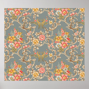 Fackare Baroque Ornament stil gräns-design än Poster
