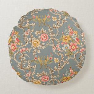 Fackare Baroque Ornament stil gräns-design än Rund Kudde