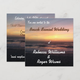 Fackavlar Seach Sunset Photo Square Bröllop Inbjudningar