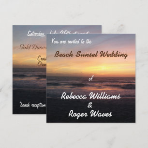 Fackavlar Seach Sunset Photo Square Bröllop Inbjudningar