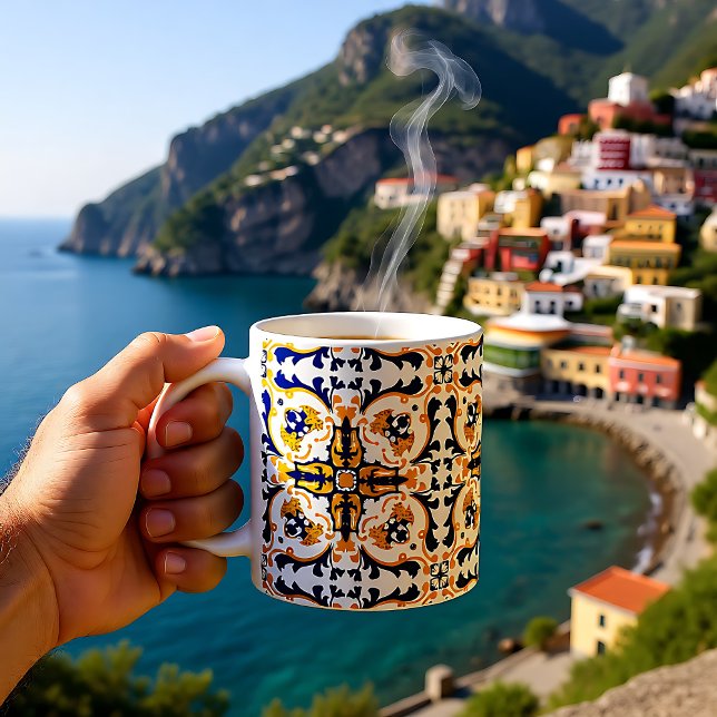 💙 Fackblå och gult Azulejos Kaffemugg (💙💛 Beautiful blue and yellow Azulejos Coffee Mug)