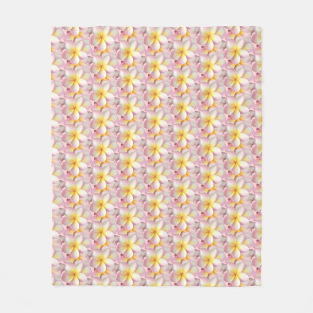 Fackel Pastel Frangipani Plumeria Flowers Fleecefilt (Framsidan)