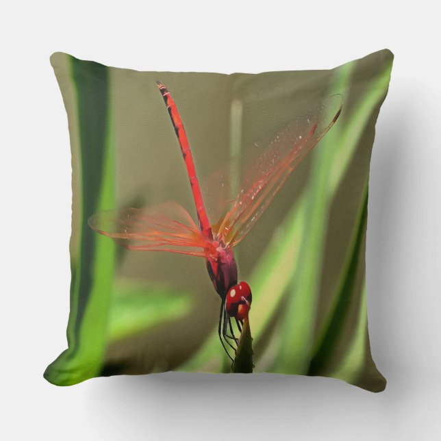 Fackelfilter Dragonfly Akrylmålning Kudde (Framsida)