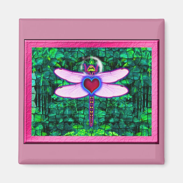 Fackelramad "Crackel Framed Dragonfly"-pipa Magnet (Framsidan)