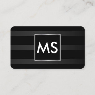 Facken Monogram Chic Rand Faux Silver Ram Visitkort