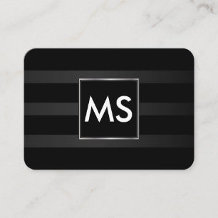 Facken Monogram Chic Rand Faux Silver Ram Visitkort