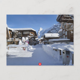 Facken Winter Swiss Alpernas Scene Vykort