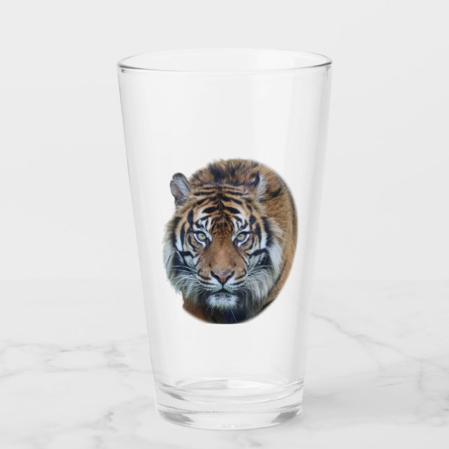 Facket Bengal Tiger Ansikte Photo Glass Glaskopp (Framsida)