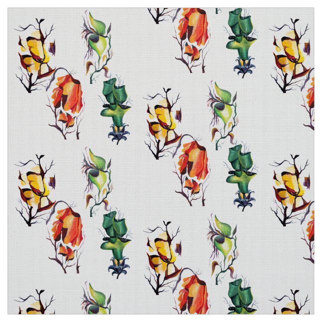 Fackfärgad exotisk orchid-vattenfärg, handmålad tyg (Provkarta)