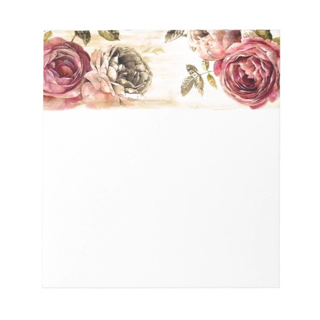 Fackfärgning av Victorian Blommigt Anteckningsblock (Framsida)