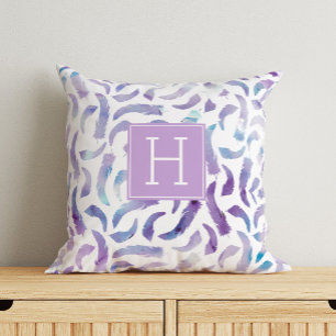 Fackfärgsblommor Monogrammad Kudde