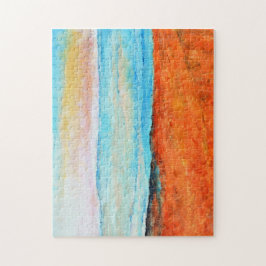 Fackfärgsfärg, Abstrakt Orange blå Pussel