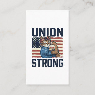 Fackförening Stark Katt Arbetare Patriotisk Vintag Visitkort