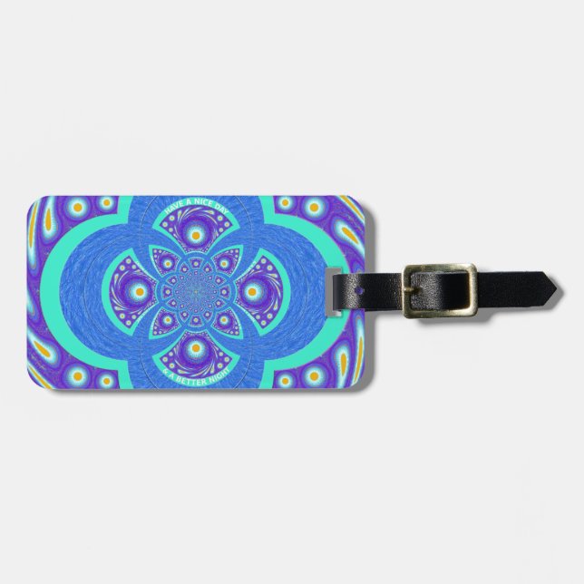 Fackisk, afrikansk Blue Mandala-Flora Bagagebricka (Horisontell Framsida)