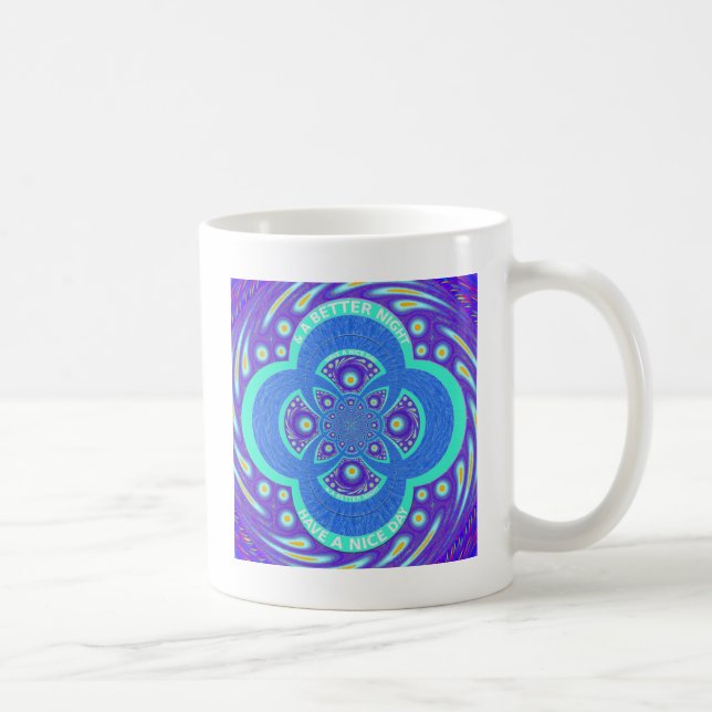Fackisk, afrikansk Blue Mandala-Flora Kaffemugg (Höger)