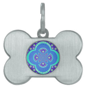 Fackisk, afrikansk Blue Mandala-Flora Namnbricka Husdjur