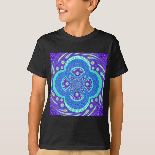 Fackisk, afrikansk Blue Mandala-Flora T-shirt (Framsida)